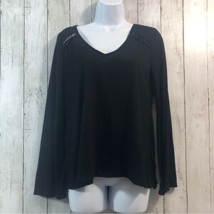 Takara Lace Up Tie Back Bell Sleeves Blouse Medium